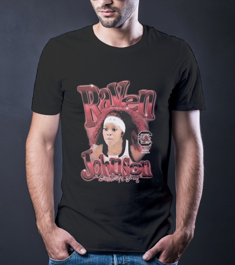 Raven Johnson Seatbelt Gang Playa Society USC Gamecocks T-Shirt