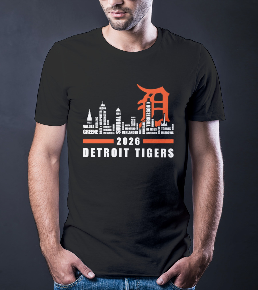Detroit Tigers 2026 City Skyline T-Shirt