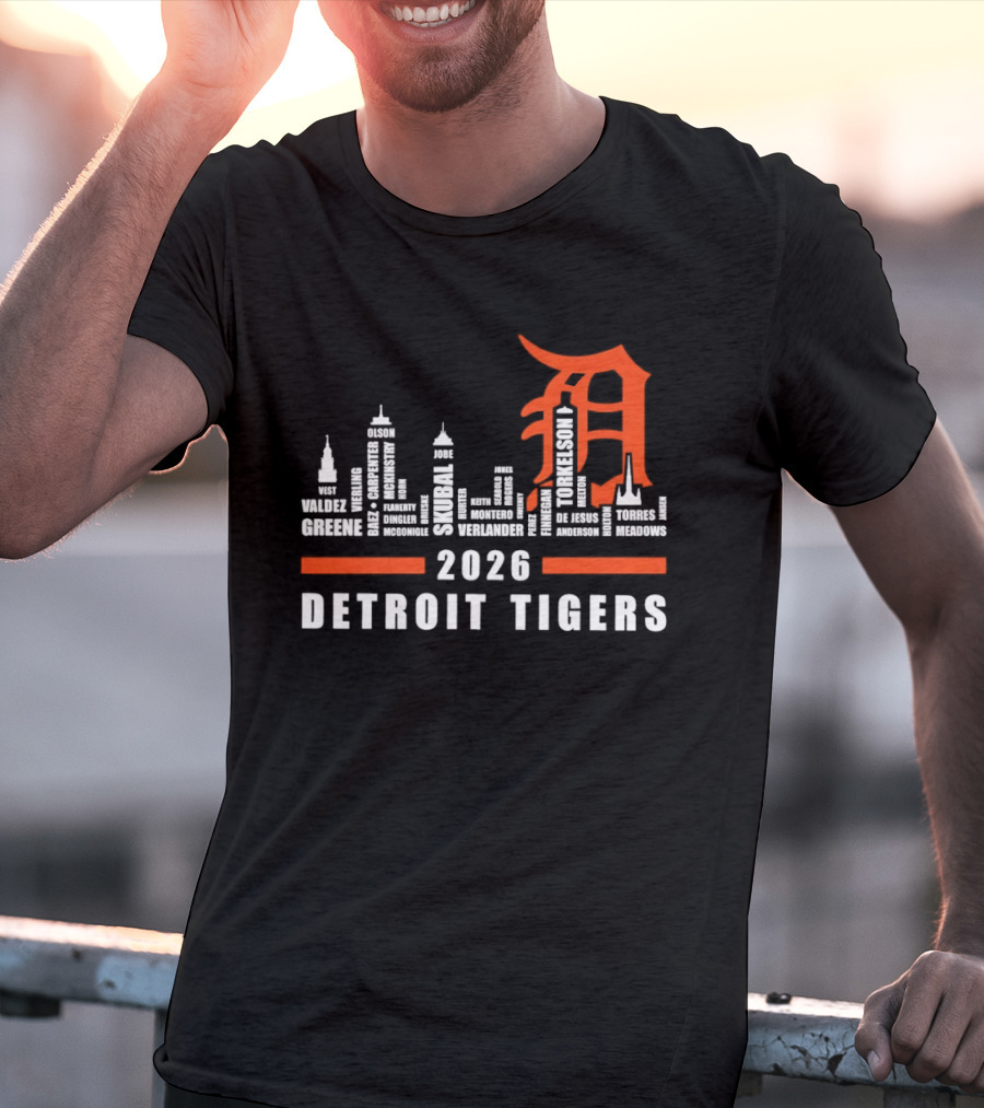 Detroit Tigers 2026 City Skyline T-Shirt