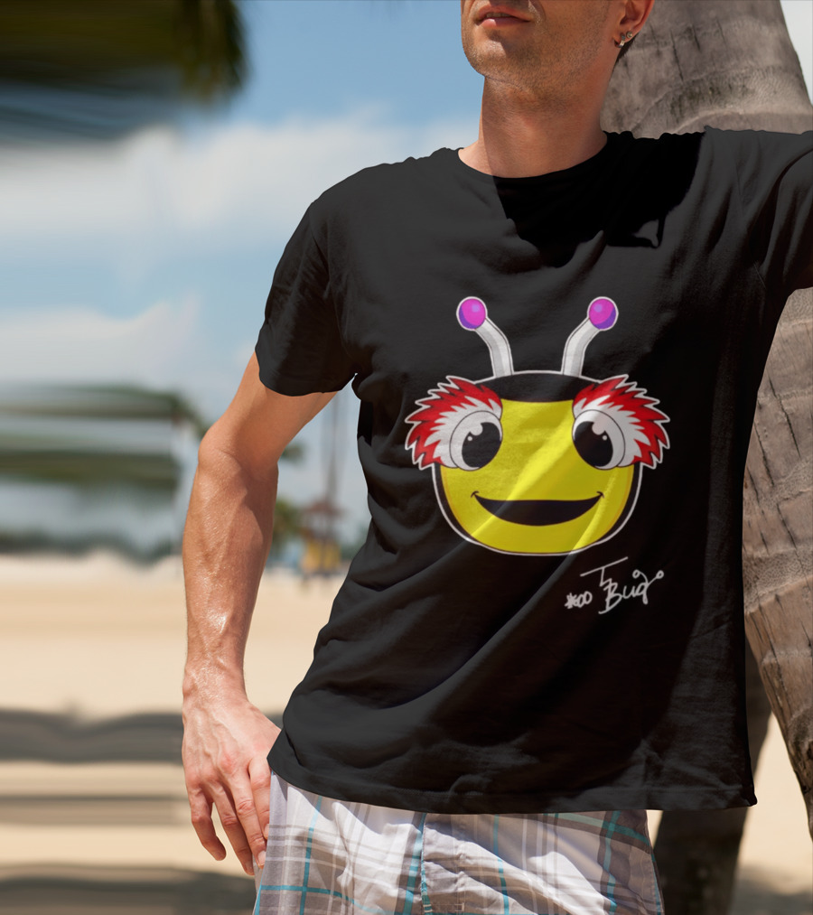 Tampa Bay Lightning Thunderbug Mascot Yellow Face Cartoon T-Shirt