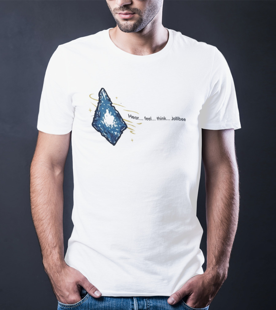 Hear Feel Think Jollibee Blue Crystal Stone T-Shirt