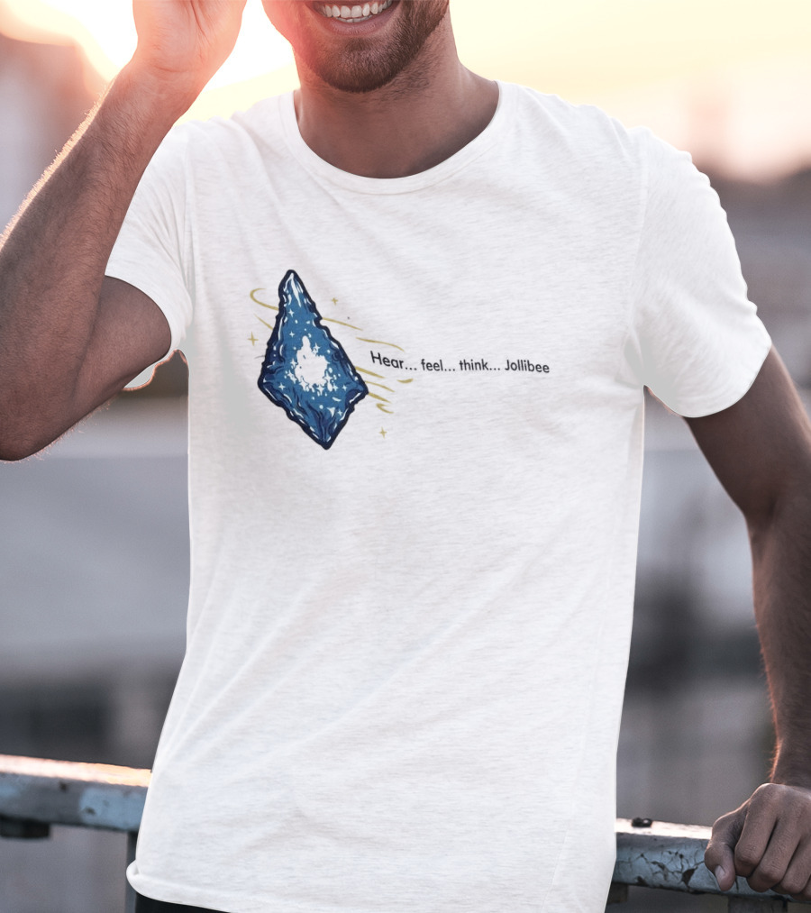 Hear Feel Think Jollibee Blue Crystal Stone T-Shirt