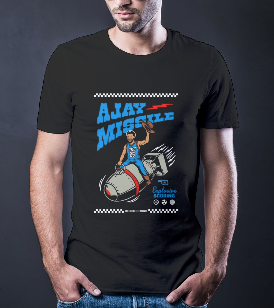 Ajay Missile Explosive Scoring UNC 23 Riding Bomb Cowboy Basketball T-Shirt
