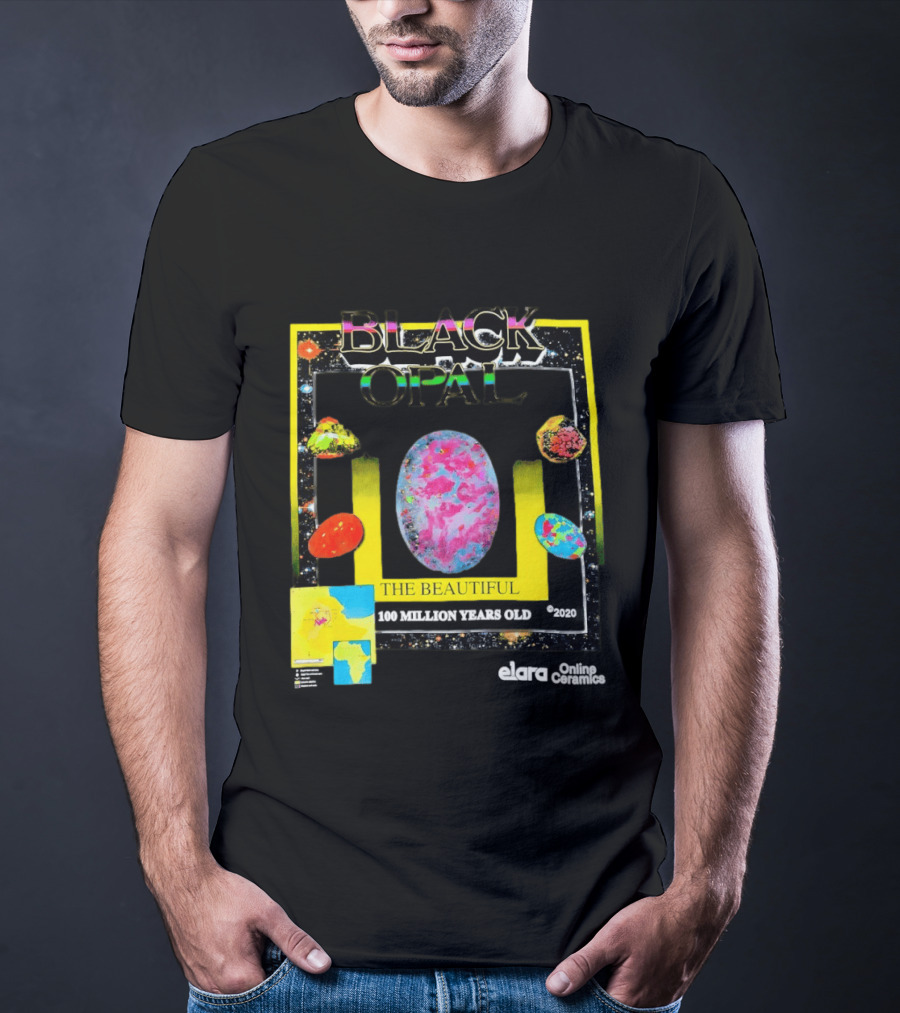 Black Opal The Beautiful 100 Million Years Old Celestial Stars Retro Vibe T-Shirt