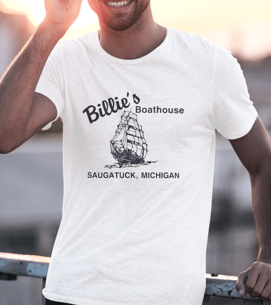 Billie's Boathouse Saugatuck Michigan Nautical Ship T-Shirt