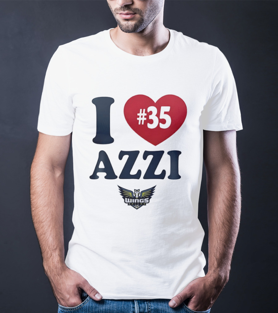 I Love Azzi Fudd Heart 35 Dallas Wings WNBA T-Shirt