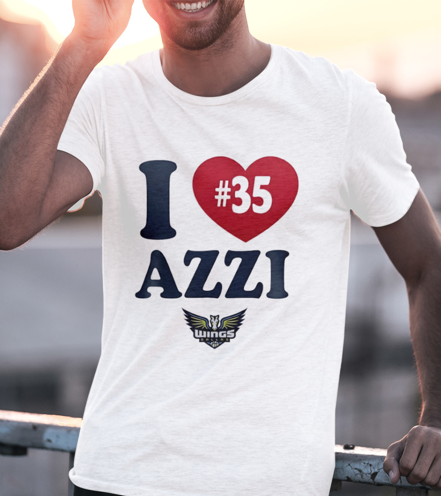 I Love Azzi Fudd Heart 35 Dallas Wings WNBA T-Shirt