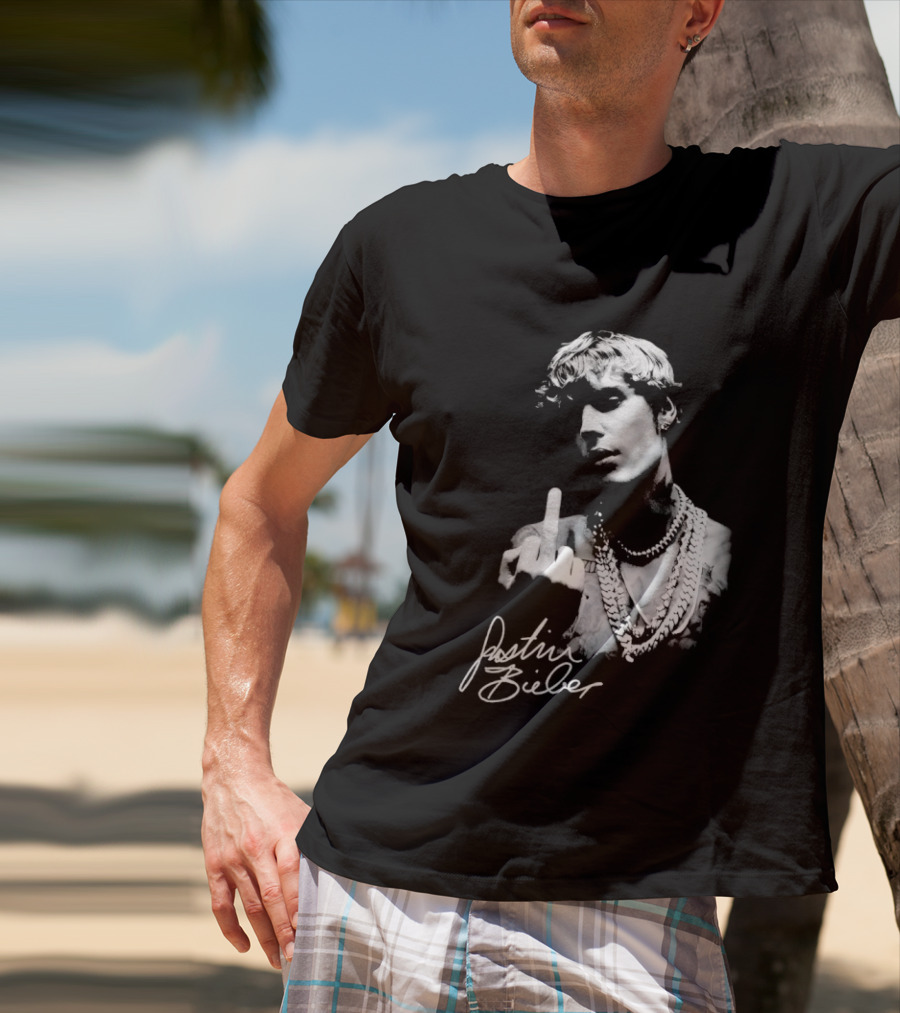 Justin Bieber Middle Finger Gesture T-Shirt