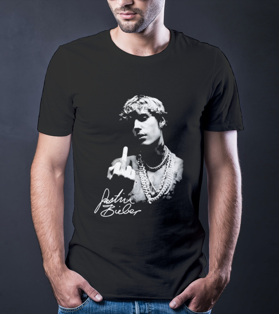 Justin Bieber Middle Finger Gesture T-Shirt