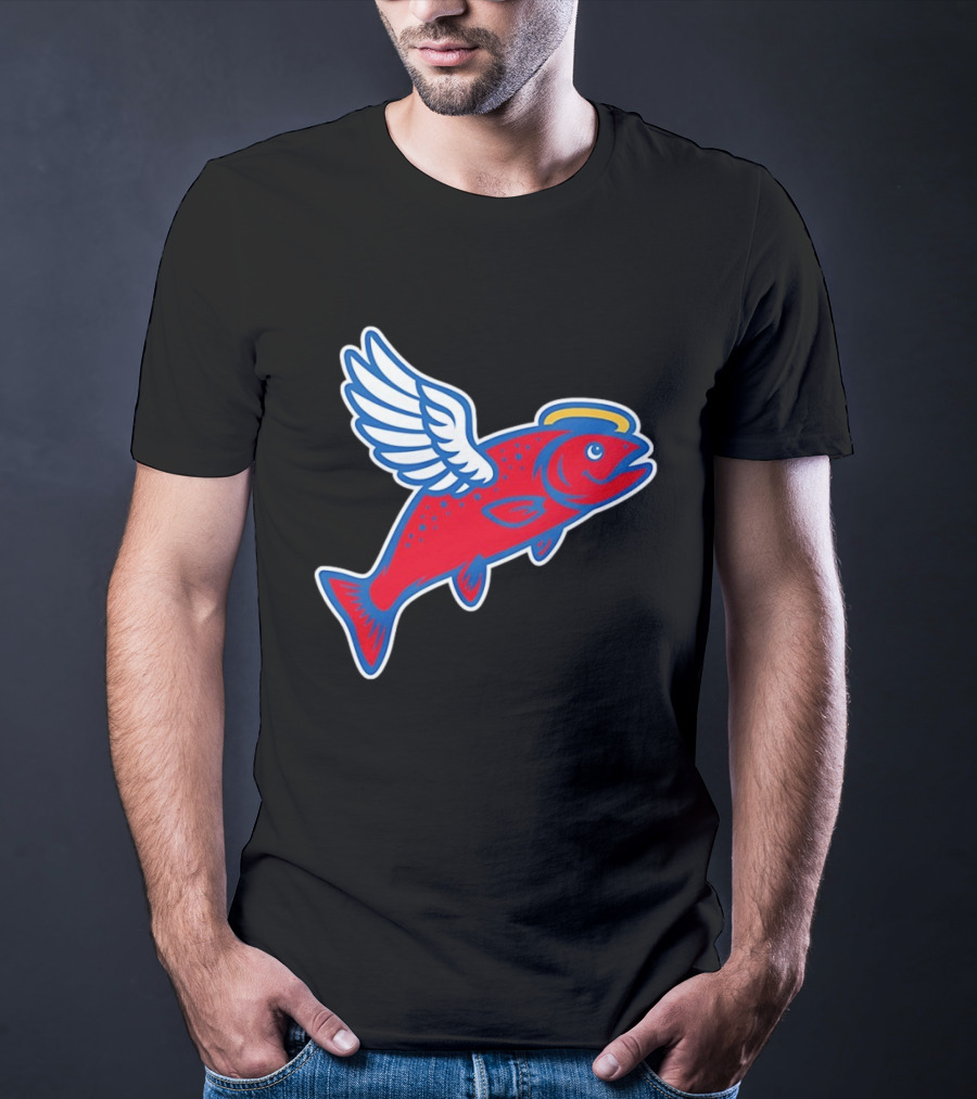 Los Angeles Angels Baseball Flying Fish With Halo And Wings T-Shirt