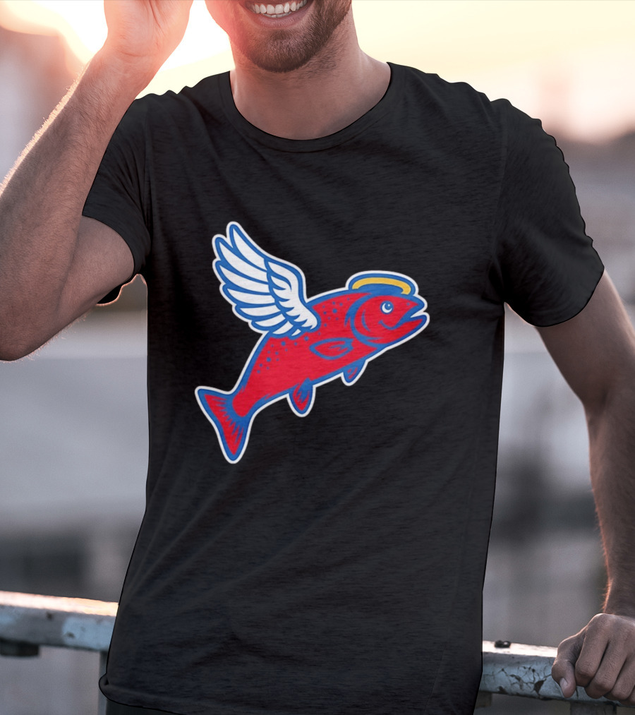 Los Angeles Angels Baseball Flying Fish With Halo And Wings T-Shirt