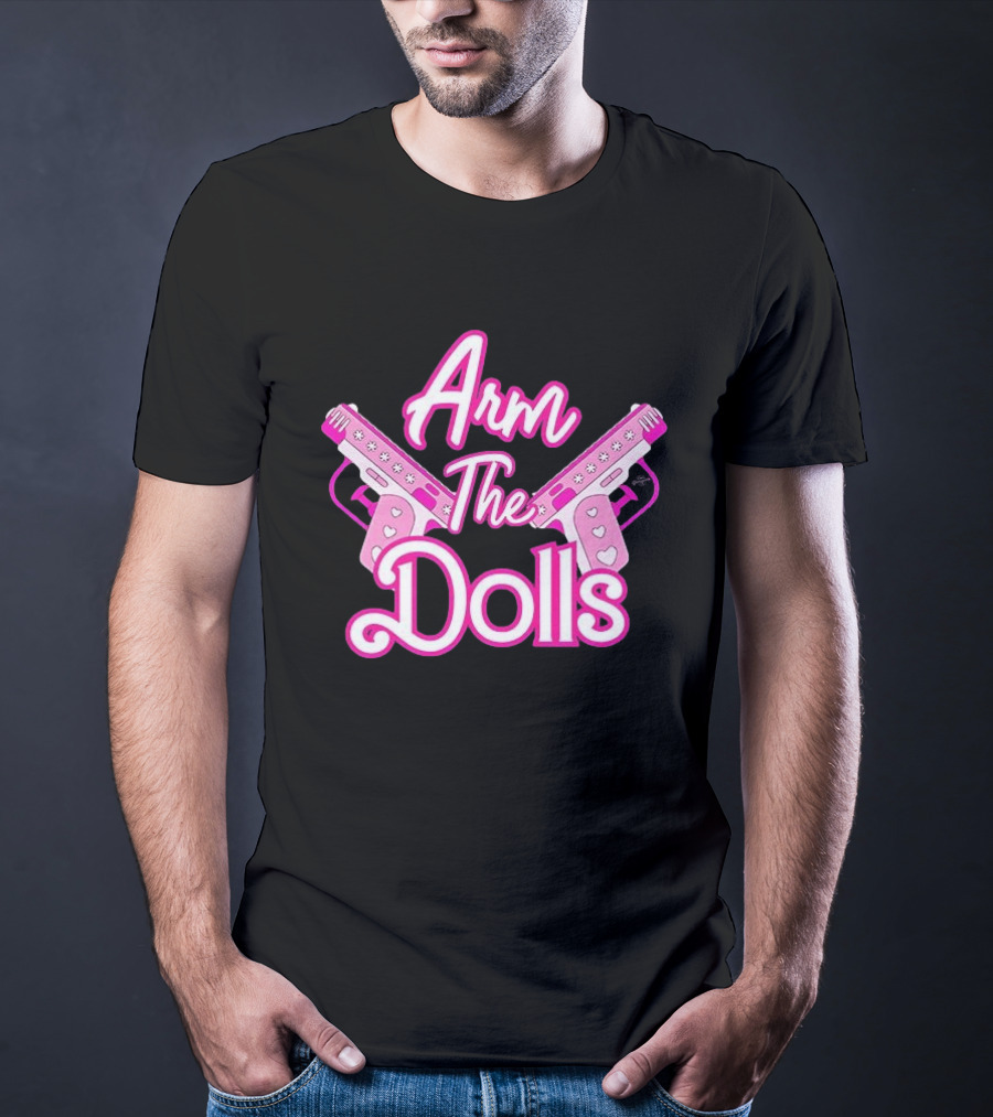 Arm The Dolls Pink Heart Guns T-Shirt