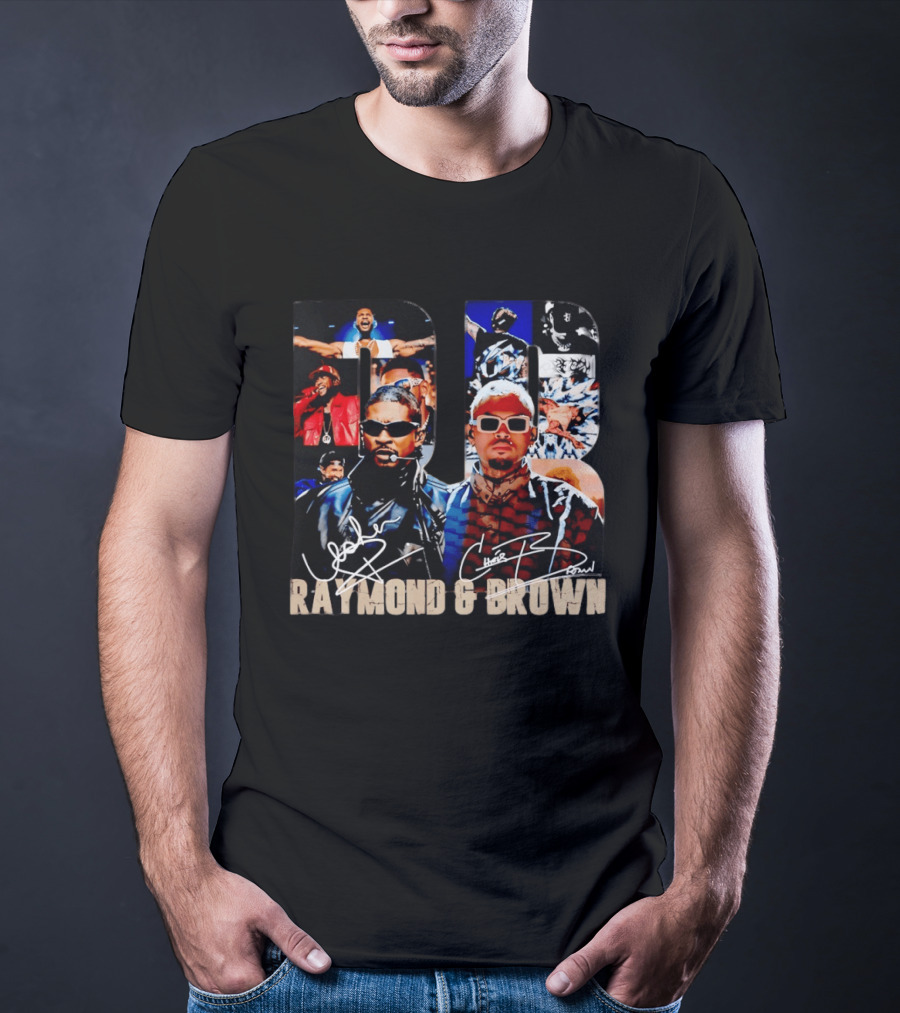 Usher Raymond Chris Brown Raymond And Brown Tour Signatures Sunglasses T-Shirt