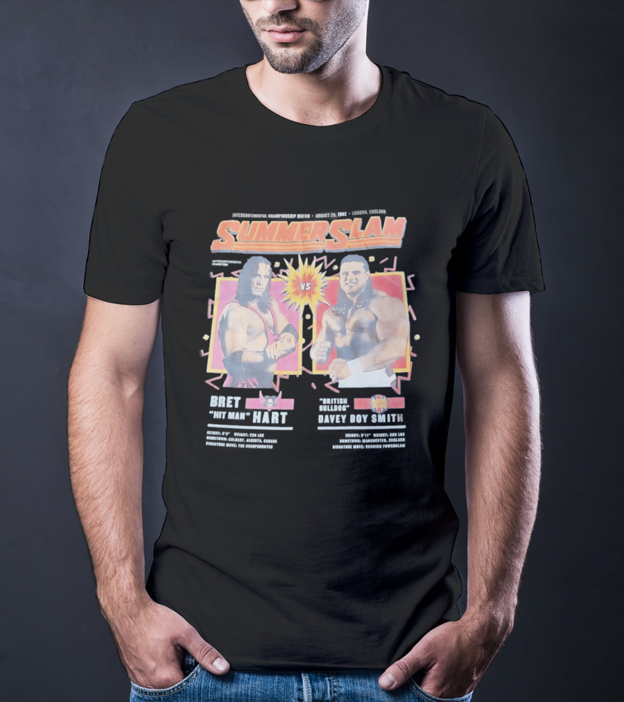 WWE SummerSlam 1992 Bret Hart Vs Davey Boy Smith Ultimate Match T-Shirt
