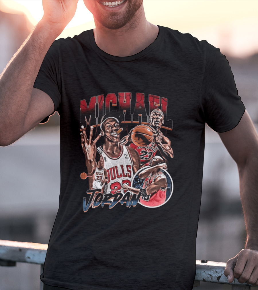 Michael Jordan Chicago Bulls NBA 90's Basketball Legend 23 T-Shirt