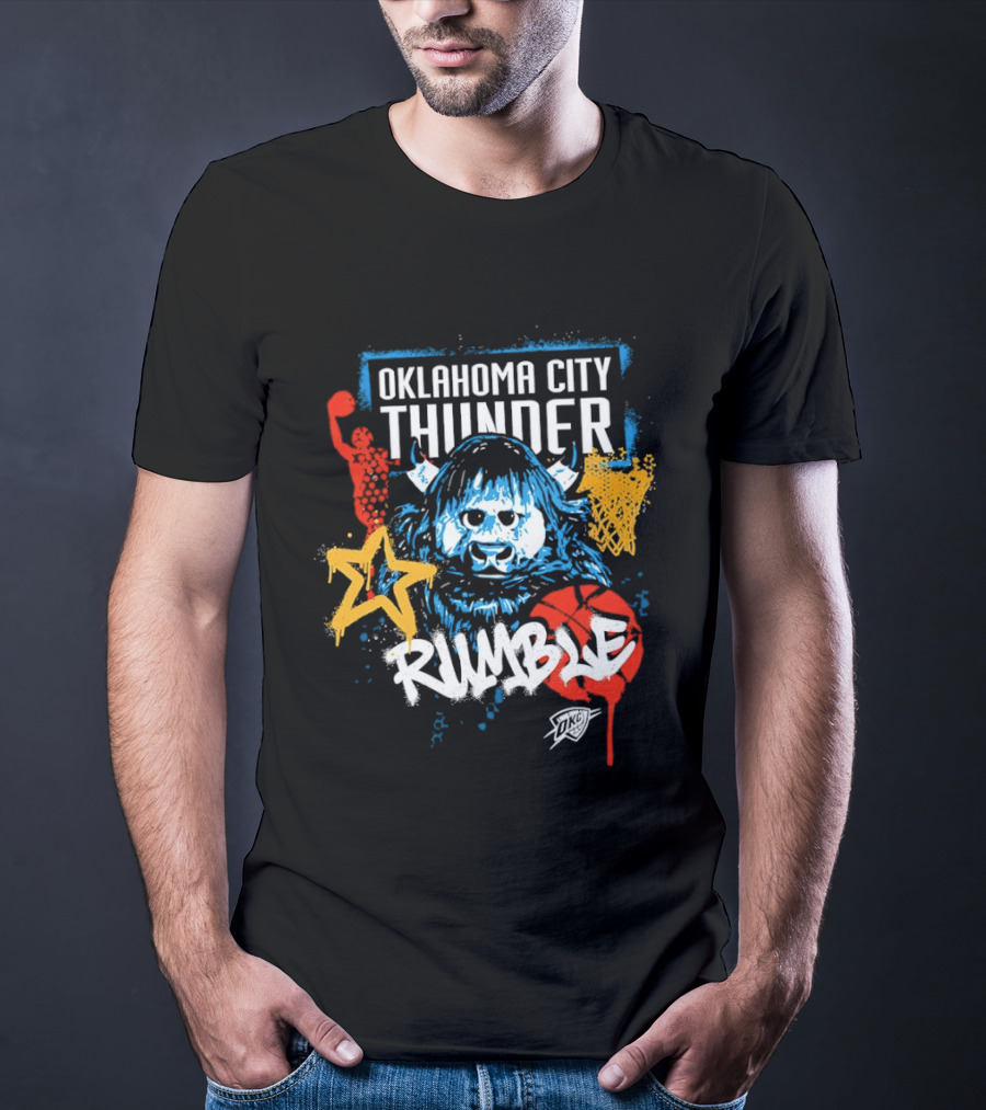 Oklahoma City Thunder Rumble Graffiti Star Basketball T-Shirt