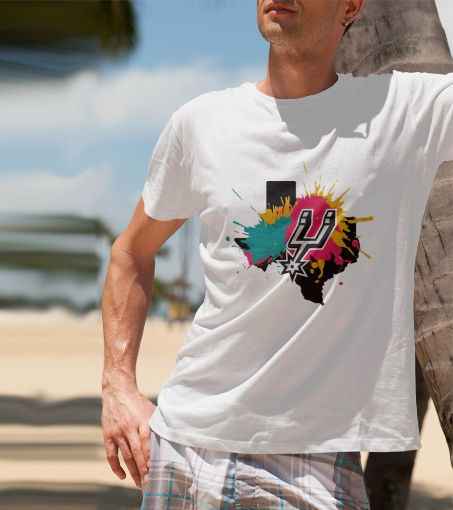 San Antonio Spurs Texas Colors Black NBA Basketball 2026 T-Shirt