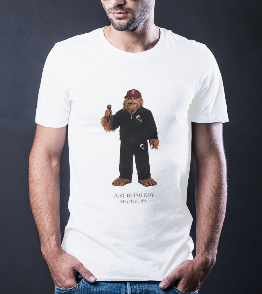 Sasquatch Portland Trail Blazers Just Being Koy Seattle WA Mascot Microphone Outfit T-Shirt