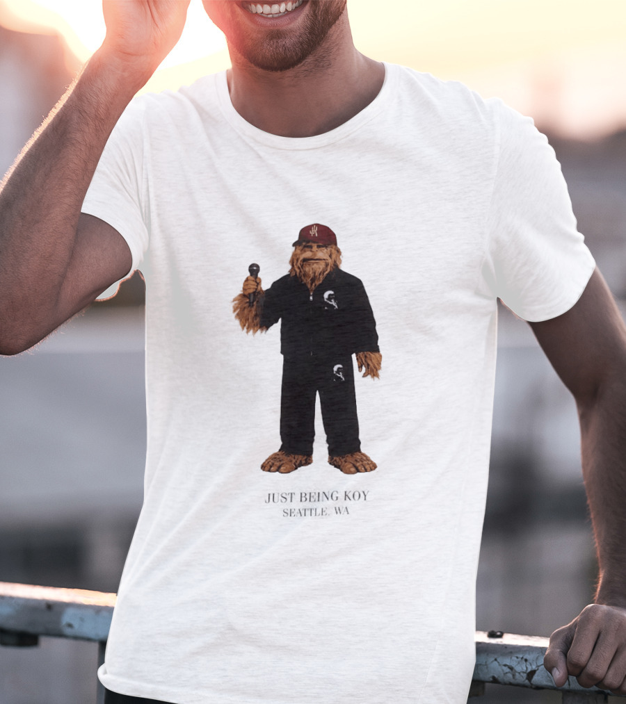 Sasquatch Portland Trail Blazers Just Being Koy Seattle WA Mascot Microphone Outfit T-Shirt