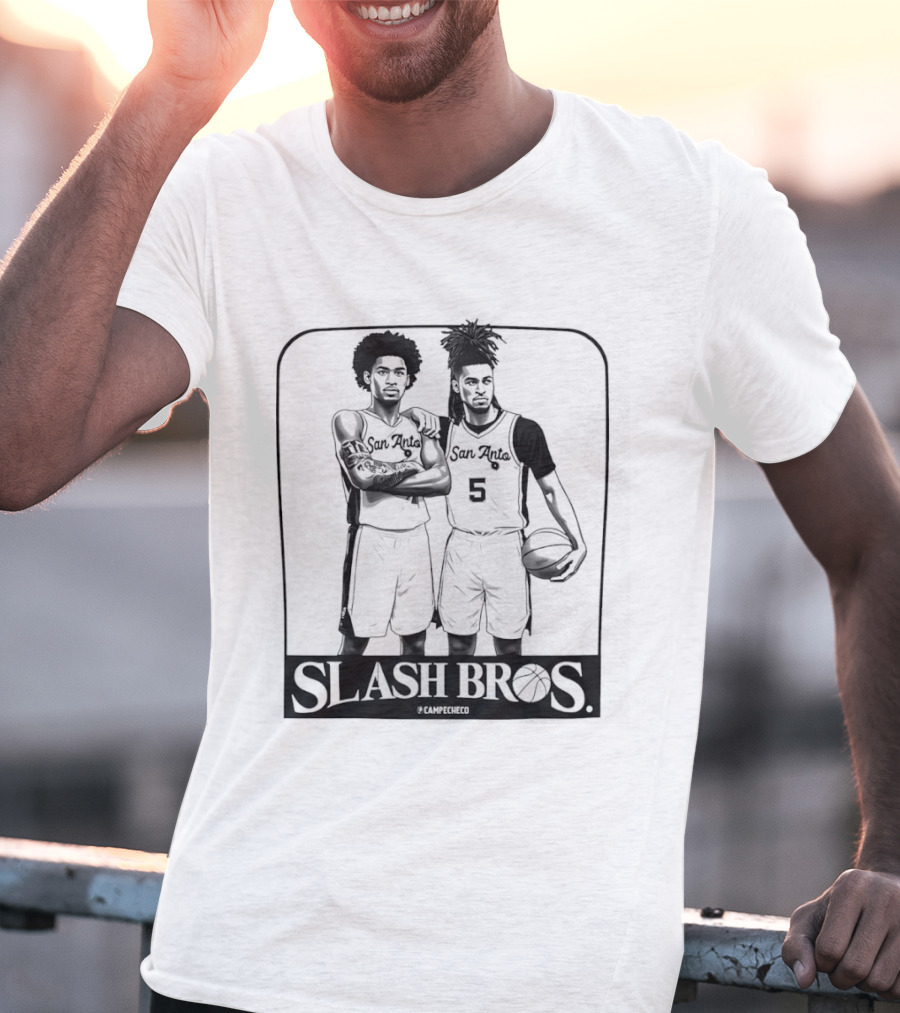 Stephon Castle Dylan Harper San Antonio Spurs Slash Bros Basketball Legends T-Shirt