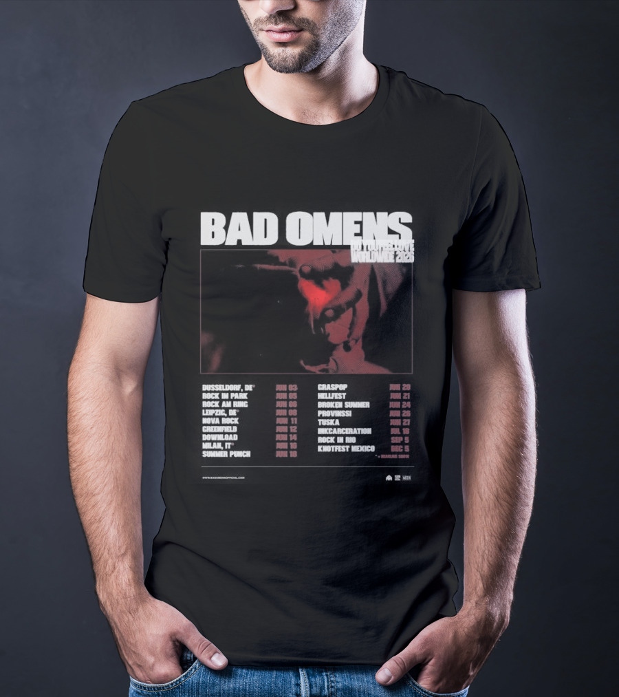 Bad Omens 2026 Worldwide Tour Dates T-Shirt