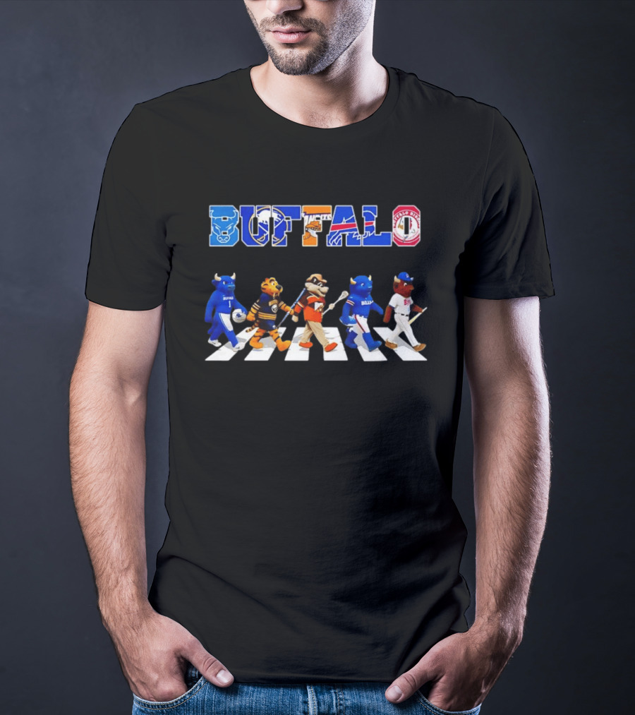Buffalo Bills Sabres Bisons Bulls Mascots Abbey Road 2026 T-Shirt