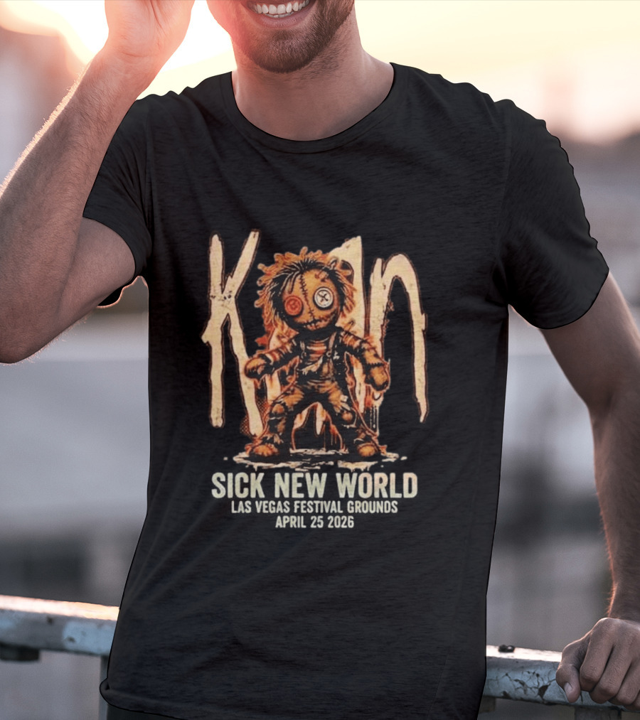 Korn Sick New World Festival 2026 Las Vegas Festival Grounds April 25 Stitch Doll T-Shirt