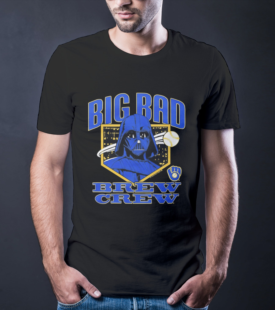 Milwaukee Brewers Big Bad Brew Crew Star Wars Dark Side Baseball T-Shirt