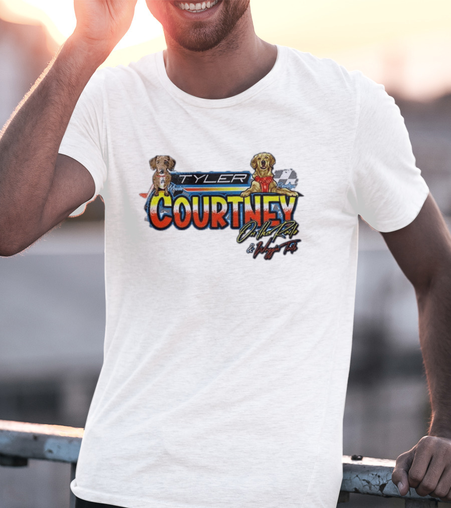 Tyler Courtney On The Rails And Waggin Tails With Dogs Racing T-Shirt