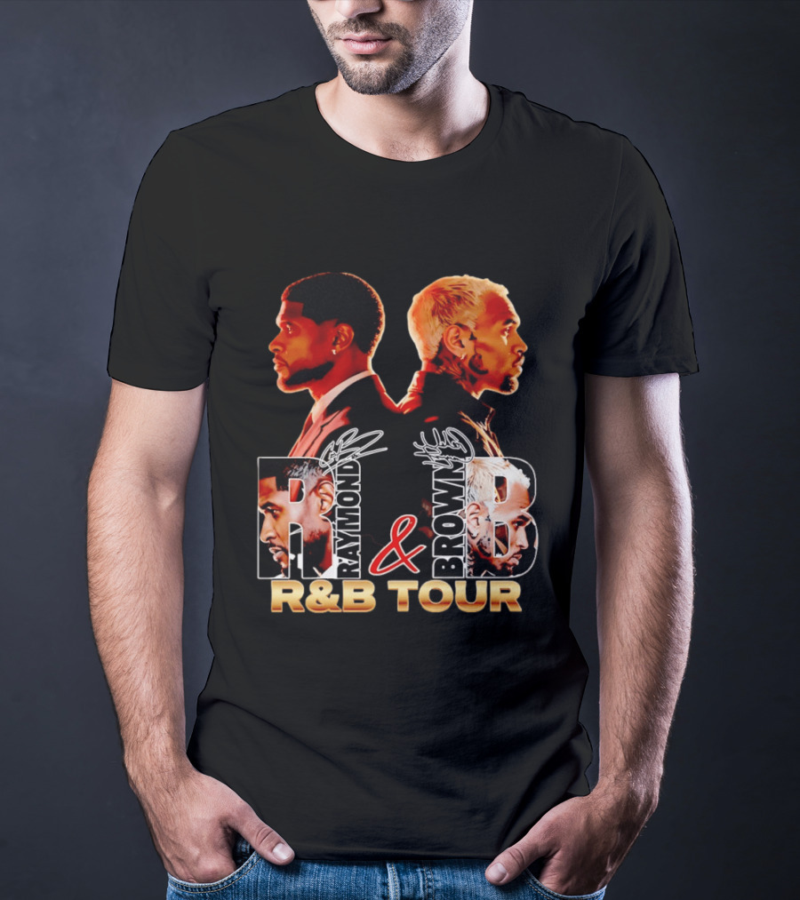 Usher Raymond And Chris Brown R&B Tour Turn One's Back Signature T-Shirt