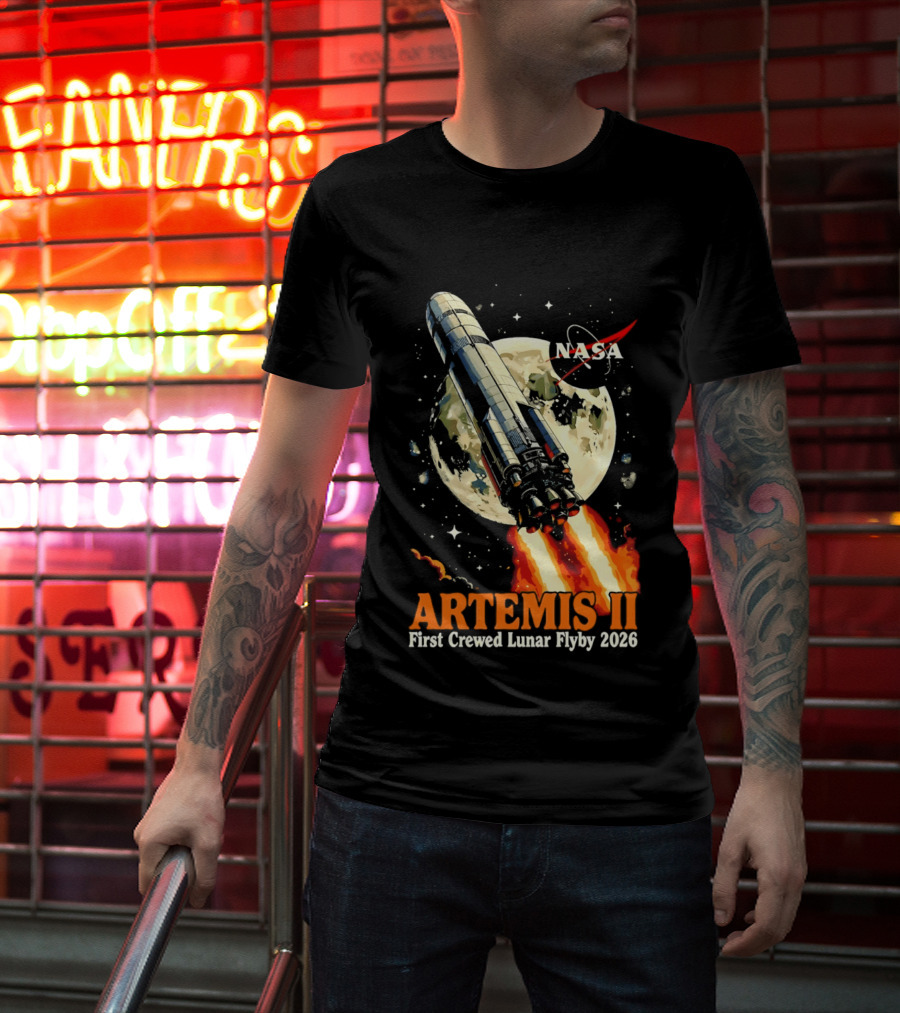 NASA Artemis II 2026 First Crewed Lunar Flyby Mission Launch T-Shirt