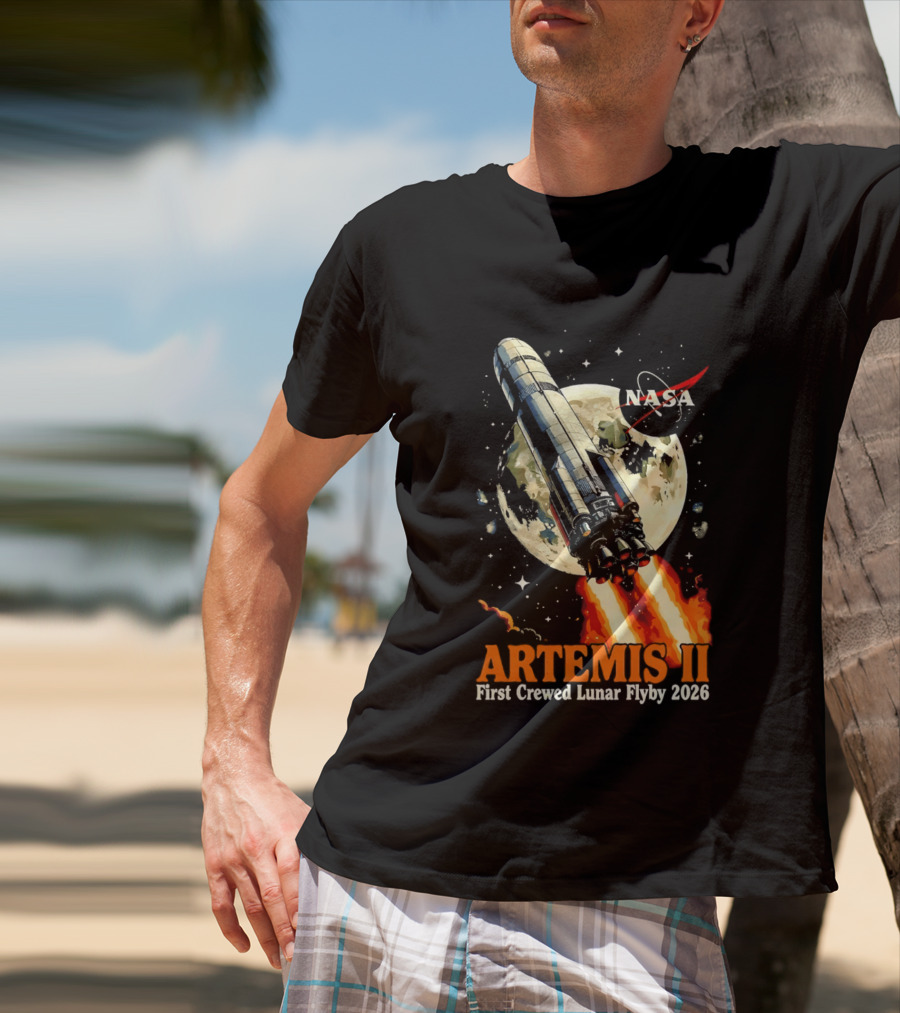 NASA Artemis II 2026 First Crewed Lunar Flyby Mission Launch T-Shirt