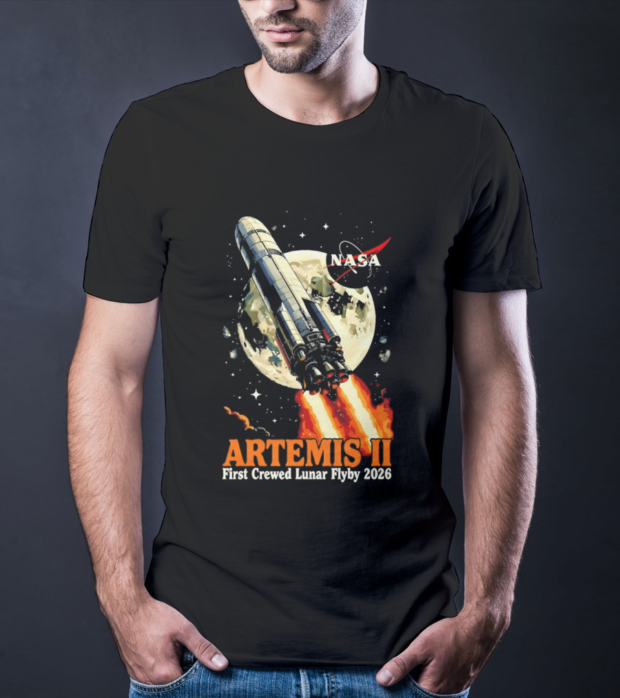NASA Artemis II 2026 First Crewed Lunar Flyby Mission Launch T-Shirt