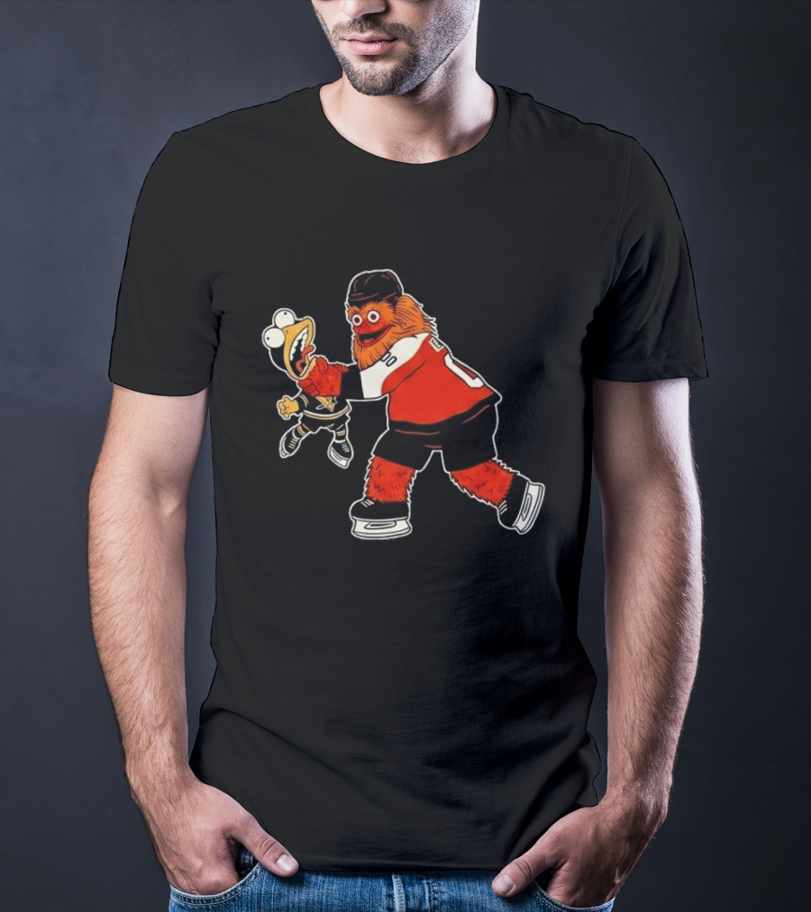 Gritty Vs Iceburgh Philadelphia Flyers Pittsburgh Penguins Hockey Meme T-Shirt