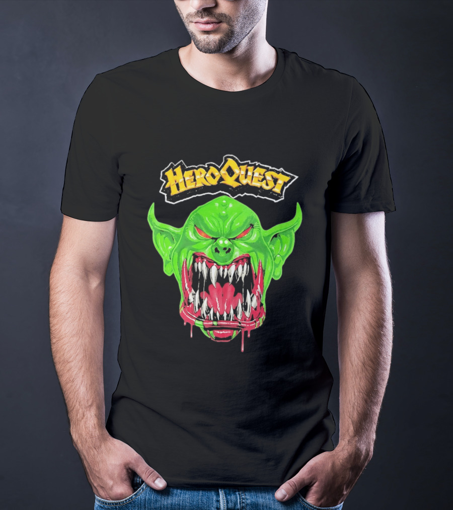 HeroQuest Orc Monster Face Graphic Iconic Fantasy Game T-Shirt