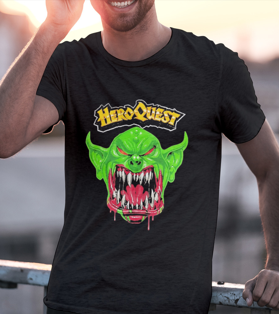 HeroQuest Orc Monster Face Graphic Iconic Fantasy Game T-Shirt
