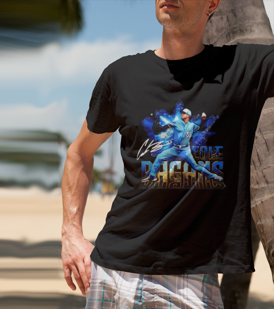 Cole Ragans 55 Kansas City Royals MLB Burst Pitcher Action T-Shirt