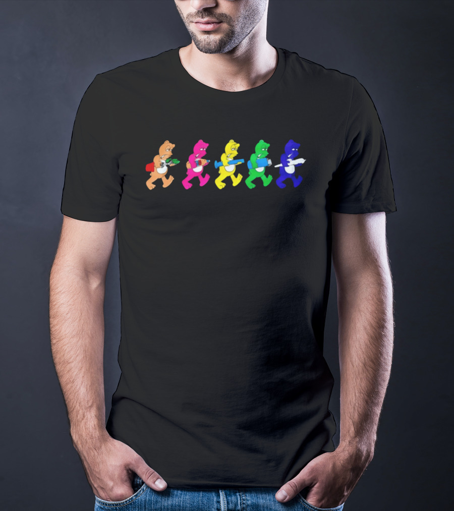 Colorful Cartoon Bears With Vibrant Smoking Accessories T-Shirt