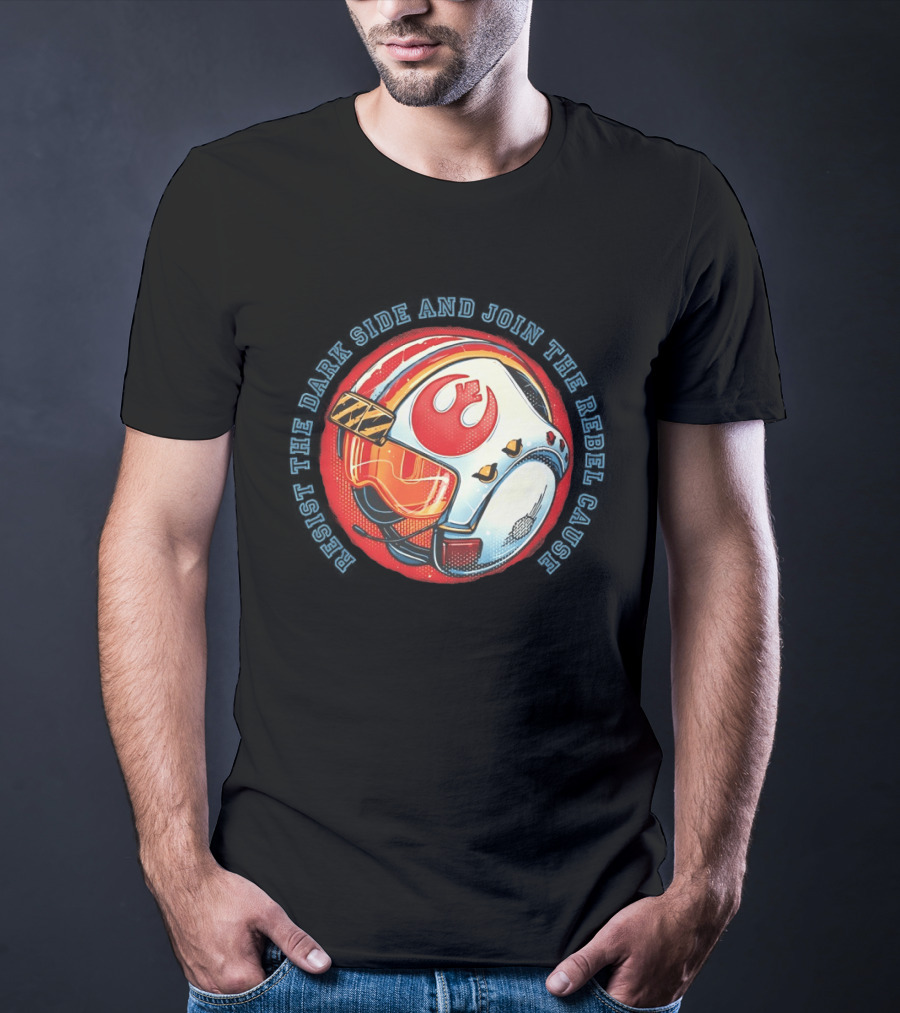 Resist The Dark Side And Join The Rebel Cause Starfighter Helmet T-Shirt