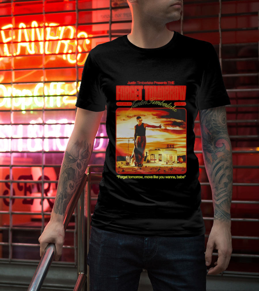Forget Tomorrow World Tour Justin Timberlake Gas Station Scene T-Shirt