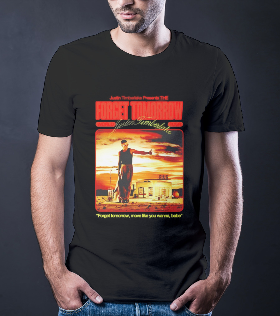 Forget Tomorrow World Tour Justin Timberlake Gas Station Scene T-Shirt