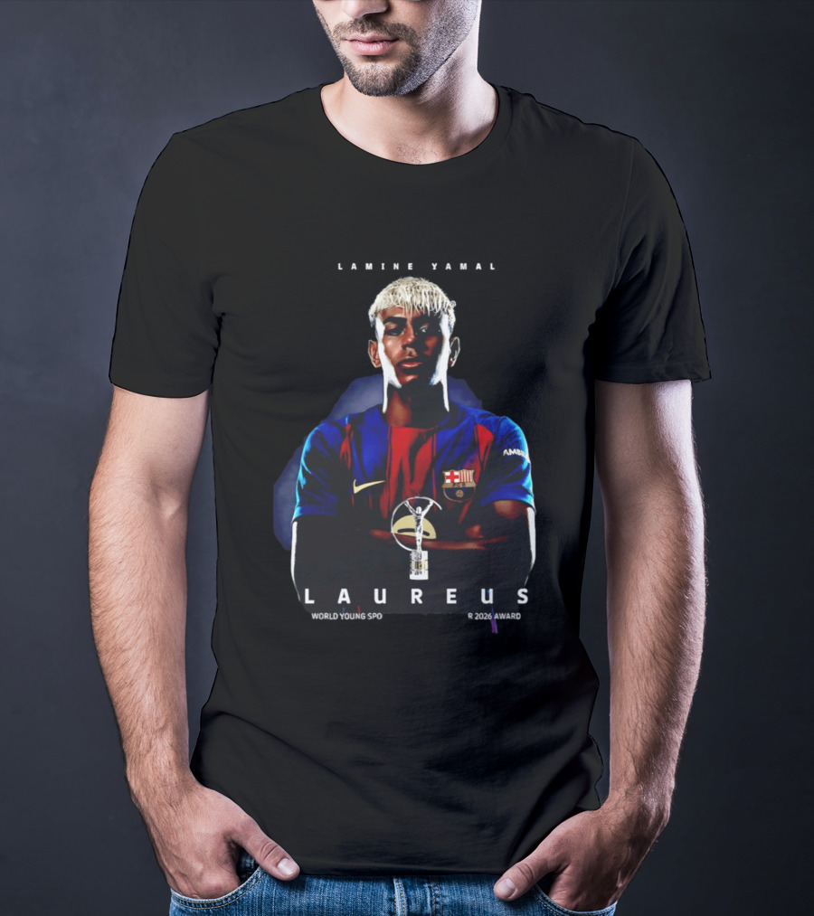 FC Barcelona Lamine Yamal Laureus World Young Sportsman 2026 Award T-Shirt