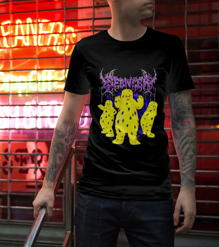 Spencer Death Metal Yeti Trio Purple Smoke Dripping T-Shirt