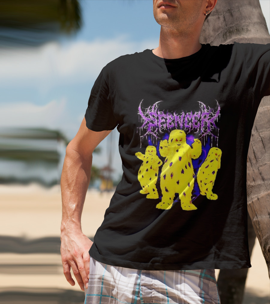 Spencer Death Metal Yeti Trio Purple Smoke Dripping T-Shirt