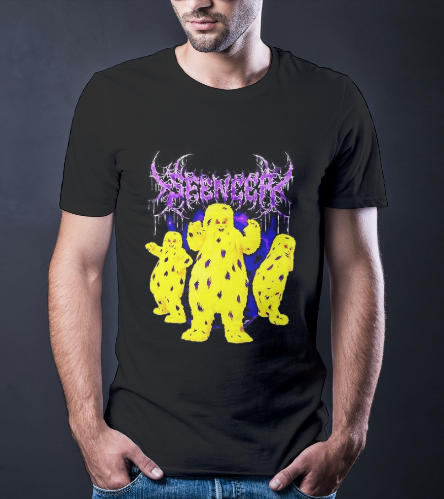 Spencer Death Metal Yeti Trio Purple Smoke Dripping T-Shirt