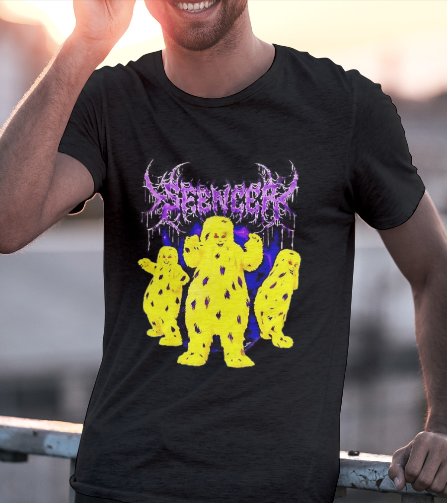 Spencer Death Metal Yeti Trio Purple Smoke Dripping T-Shirt