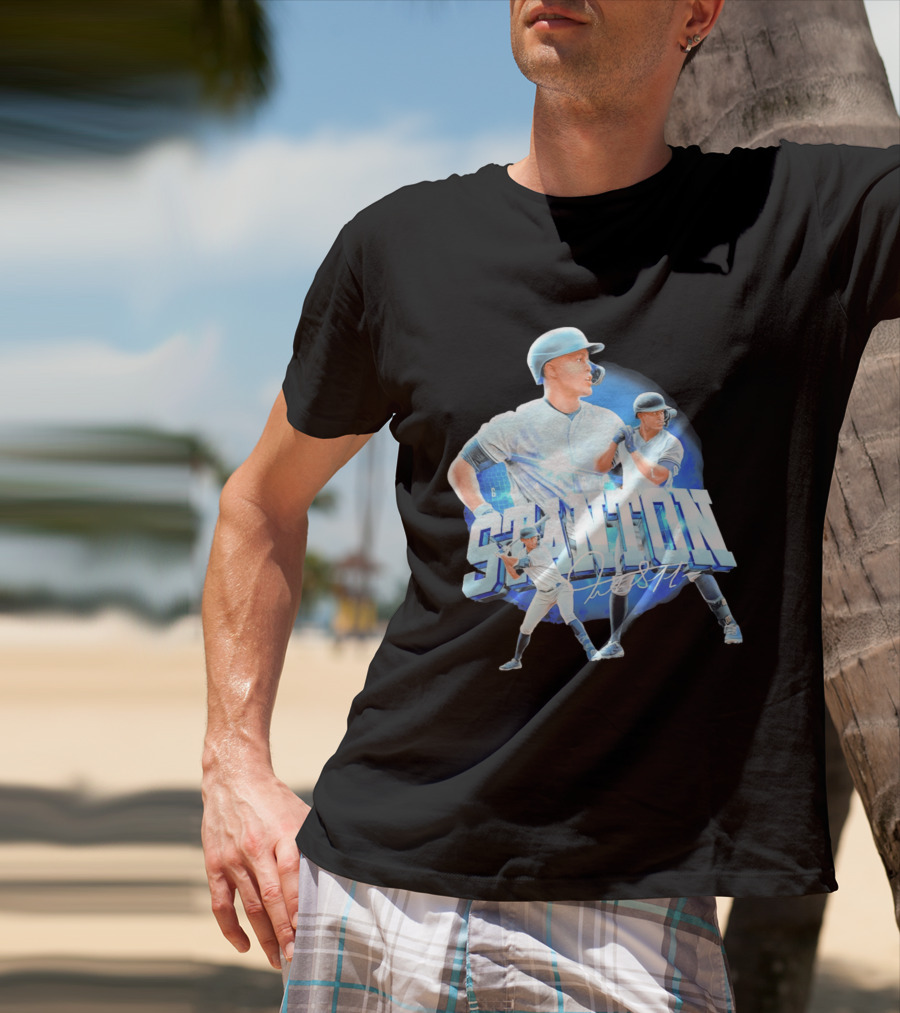 Giancarlo Stanton New York Yankees Baseball Collage T-Shirt
