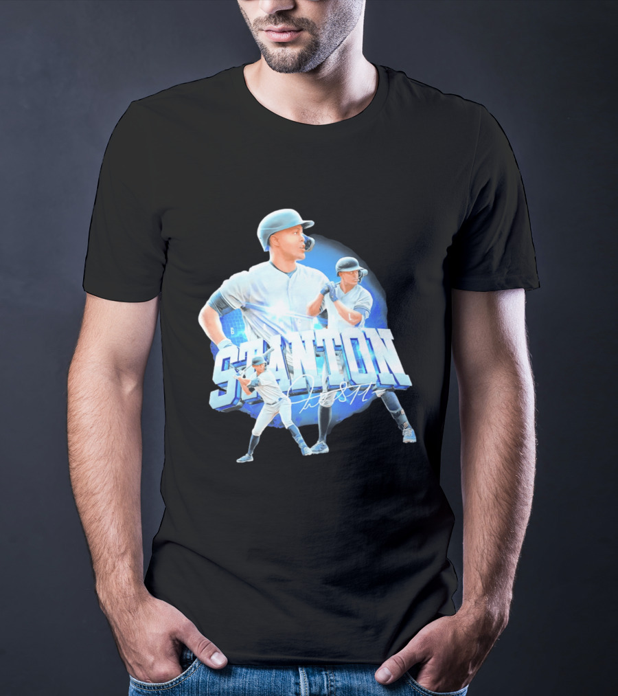 Giancarlo Stanton New York Yankees Baseball Collage T-Shirt