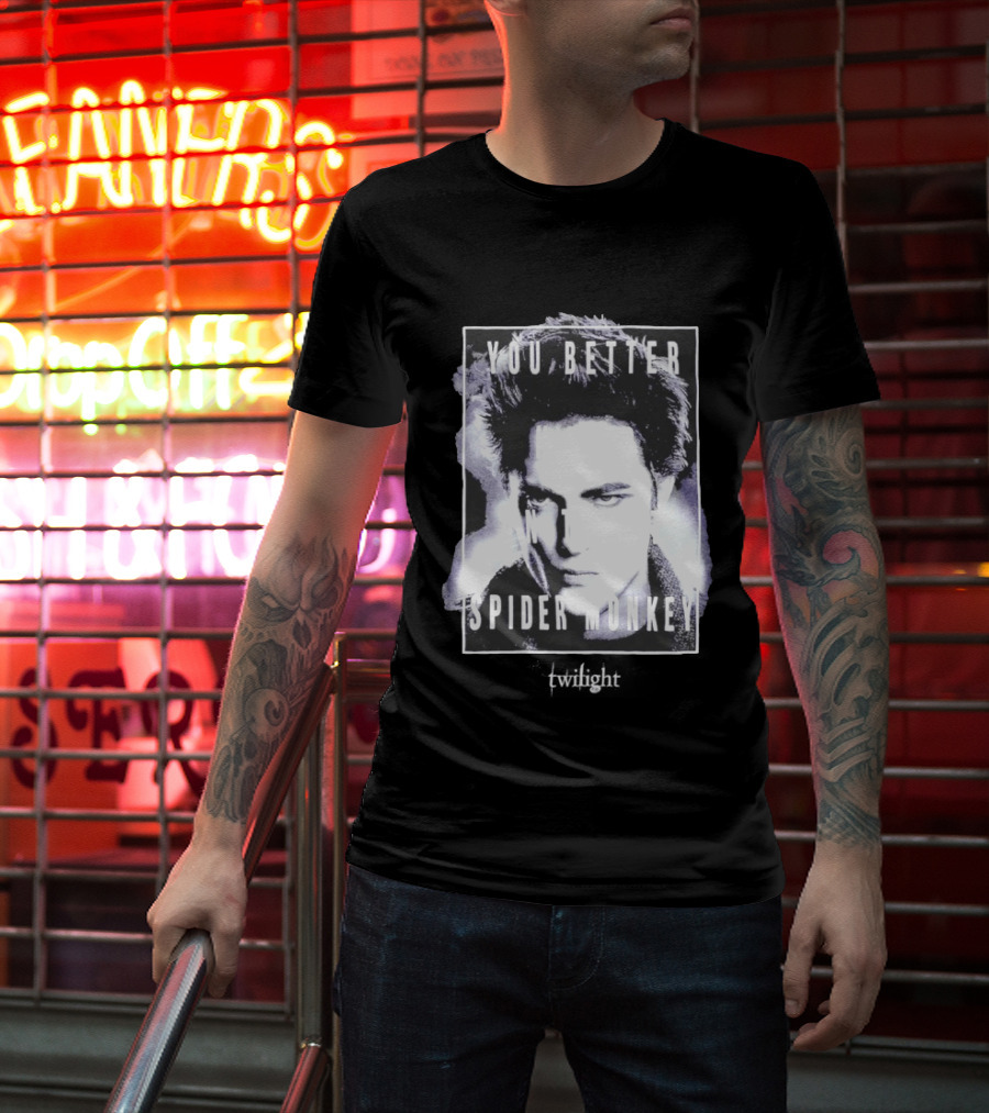The Twilight Saga You Better Hold On Tight Spider Monkey Edward T-Shirt