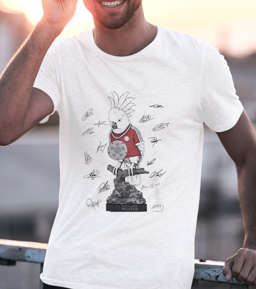 Kafer Parrot Bayern Munich Fc Bundesliga 35 Deutscher Meister Signatures T-Shirt